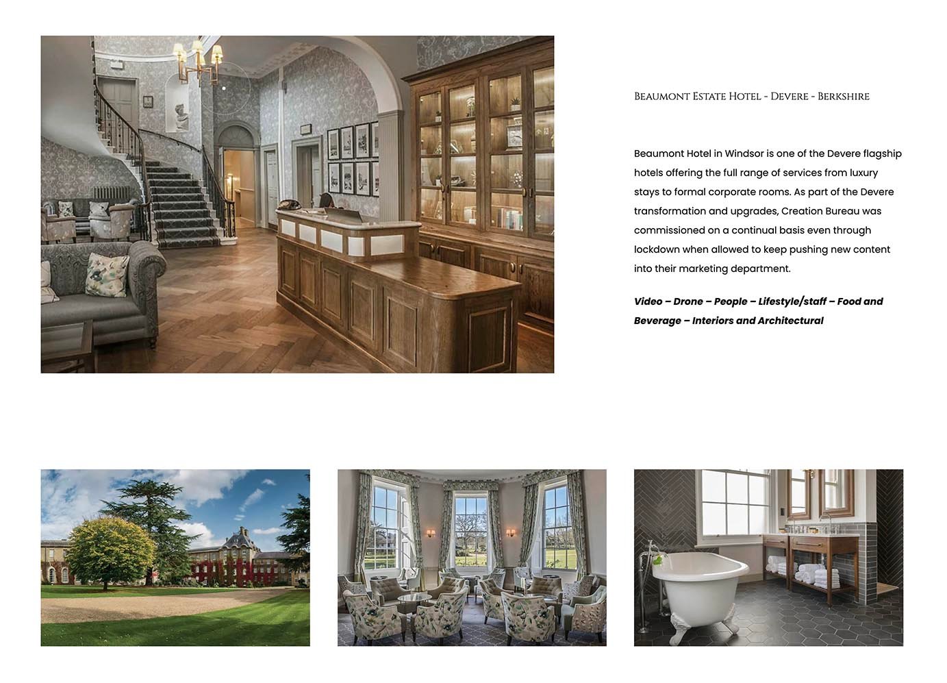 devere hotels photography and video by creation bureau